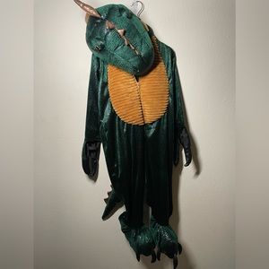HALLOWEEN BEAUTIFUL PLUSH GREEN METALLIC DRAGON - DINOSAUR COSTUME